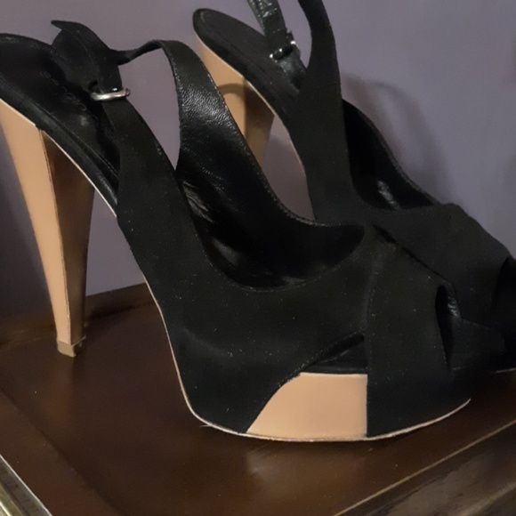 Sergio Rossi platform sandals black and beige nude - Picture 4 of 8